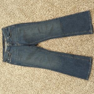 Calvin Klein Size 12 / L32 Flare Faded Denim Blue Jeans